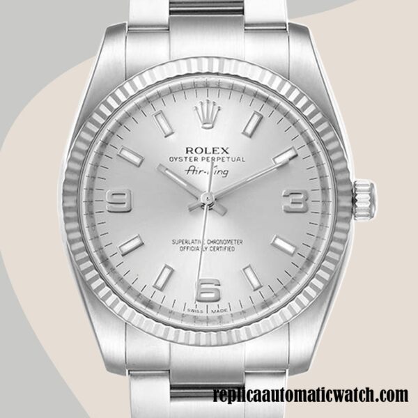 replica automatic Rolex Air-king Men's 114234SSO Rolex Calibre 2813 Silver-tone 15mm
