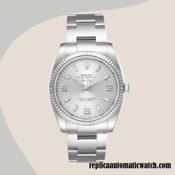 replica automatic Rolex Air-king Men's 114234SSO Rolex Calibre 2813 Silver-tone 15mm - Image 2