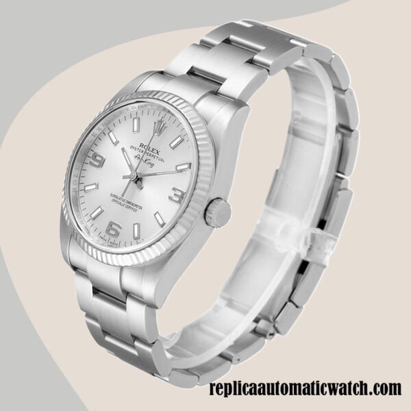 replica automatic Rolex Air-king Men's 114234SSO Rolex Calibre 2813 Silver-tone 15mm - Image 3