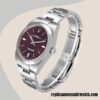 replica automatic Rolex Oyster Perpetual m114300-0002 Rolex Calibre 2836/2813 Unisex Red Grape Dial Silver-tone - Image 3