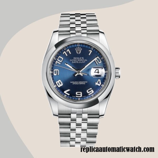 replica automatic Rolex Datejust Men's Rolex Calibre 2836/2813 116200BLCAJ 12mm Silver-tone - Image 2