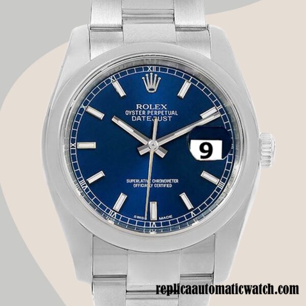 replica automatic Rolex Datejust 116200BLSO Rolex Calibre 2836/2813 Men's Blue Dial Silver-tone