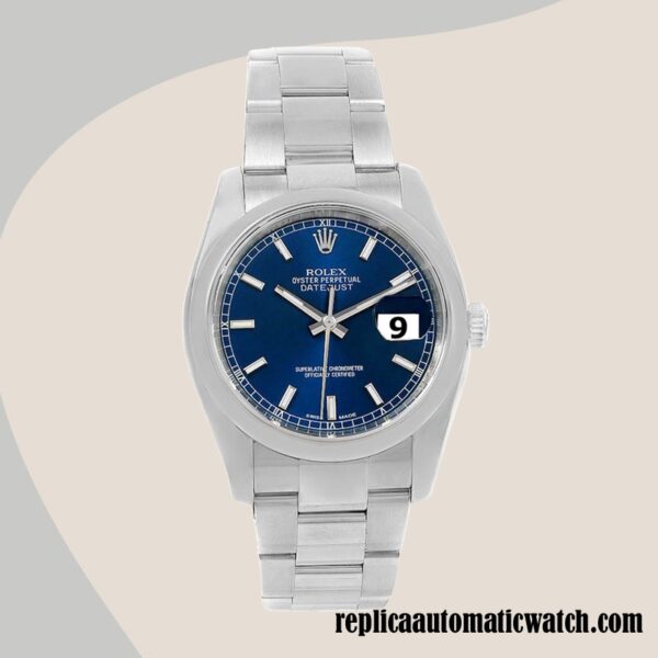 replica automatic Rolex Datejust 116200BLSO Rolex Calibre 2836/2813 Men's Blue Dial Silver-tone - Image 2