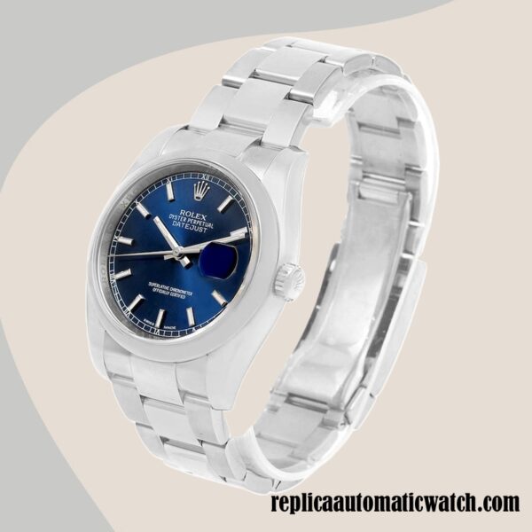 replica automatic Rolex Datejust 116200BLSO Rolex Calibre 2836/2813 Men's Blue Dial Silver-tone - Image 3