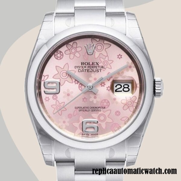 replica automatic Rolex Datejust Men's 116200PFAO Rolex Calibre 2836/2813 Pink Floral Dial Automatic