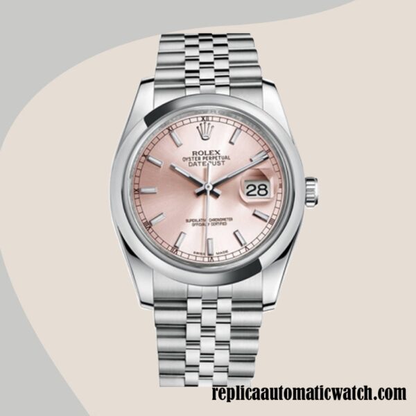 replica automatic Rolex Datejust Rolex Calibre 2836/2813 116200PSJ Men's Pink Dial 12mm - Image 2