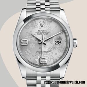 replica automatic Rolex Datejust Rolex Calibre 2836/2813 116200SFAJ Men's  Silver Floral Dial