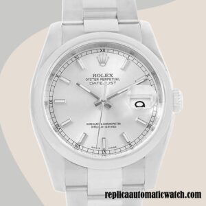replica automatic Rolex Datejust Men's Rolex Calibre 2836/2813 116200SSO Silver Floral Dial 12mm