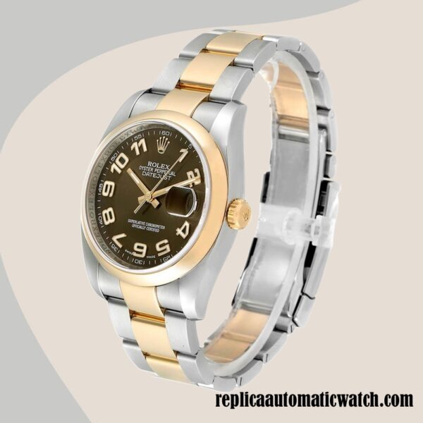 replica automatic Rolex Datejust Rolex Calibre 2836/2813 Men's 116203BRAO Hands and Markers Brown Dial - Image 3