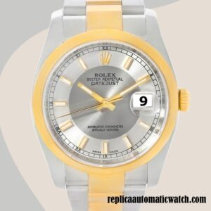 replica automatic Rolex Datejust Men's Rolex Calibre 2836/2813 116203STSO Two-tone Silver Tuxedo Dial