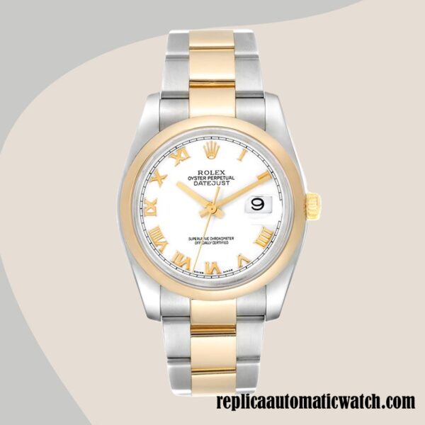 replica automatic Rolex Datejust 116203-0135 Rolex Calibre 2836/2813 Men's 12mm Two-tone - Image 2