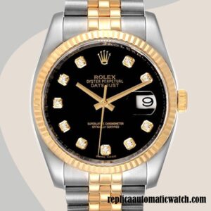 replica automatic Rolex Datejust 116233BKDJ Rolex Calibre 2836/2813 Men's  Black Dial