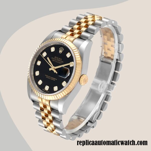 replica automatic Rolex Datejust 116233BKDJ Rolex Calibre 2836/2813 Men's  Black Dial - Image 3