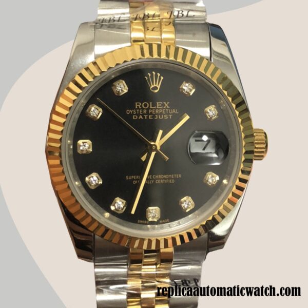 replica automatic Rolex Datejust 116233BKDJ Rolex Calibre 2836/2813 Men's  Black Dial - Image 5
