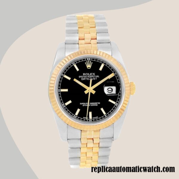replica automatic Rolex Datejust Rolex Calibre 2836/2813 116233BKSJ Men's Black Dial Hands and Markers - Image 2