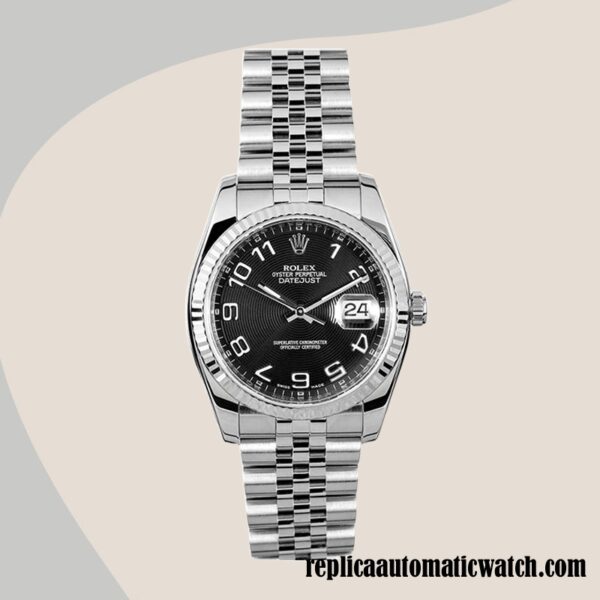 replica automatic Rolex Datejust Rolex Calibre 2836/2813 116234BKCAJ Men's Hands and Markers Black Dial - Image 2