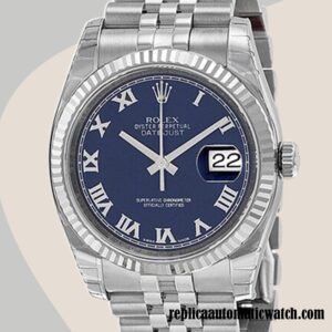 replica automatic Rolex Datejust Rolex Calibre 2836/2813 Men's 116234BLRJ 12mm Silver-tone