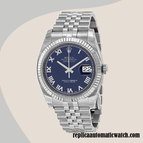 replica automatic Rolex Datejust Rolex Calibre 2836/2813 Men's 116234BLRJ 12mm Silver-tone - Image 2