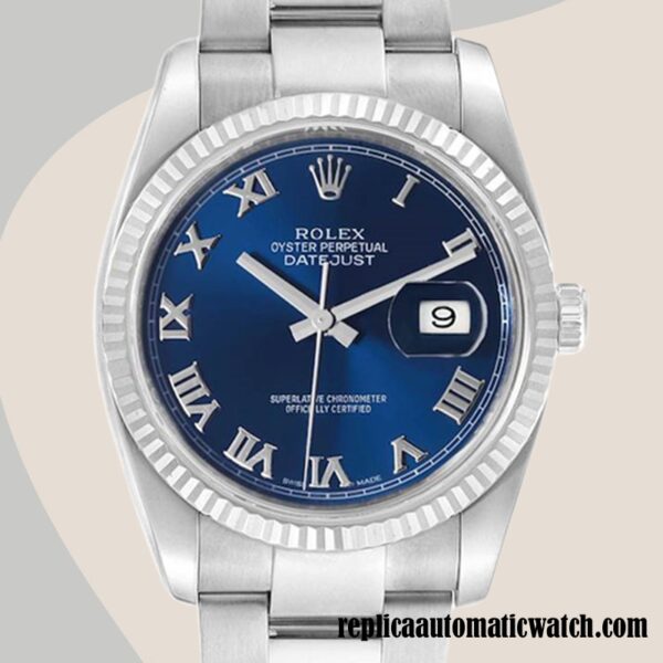 replica automatic Rolex Datejust Men's Rolex Calibre 2836/2813 116234BLRO  Blue Dial