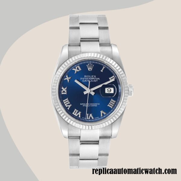 replica automatic Rolex Datejust Men's Rolex Calibre 2836/2813 116234BLRO  Blue Dial - Image 2