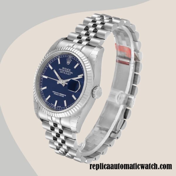 replica automatic Rolex Datejust Men's Rolex Calibre 2836/2813 116234BLSJ Blue Dial Silver-tone - Image 3