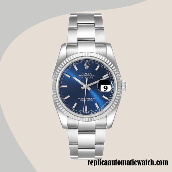 replica automatic Rolex Datejust Men's 116234BLSO Rolex Calibre 2836/2813 Blue Dial - Image 2