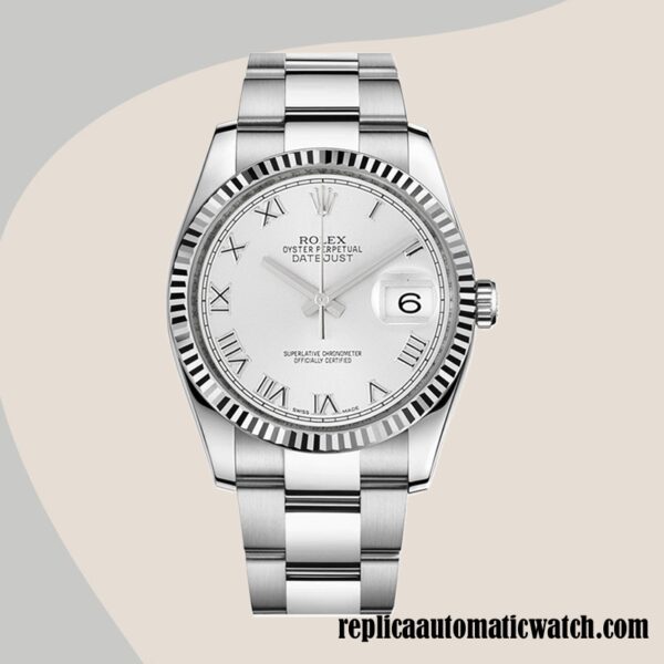 replica automatic Rolex Datejust Men's Rolex Calibre 2836/2813 116234WRO White Dial - Image 2