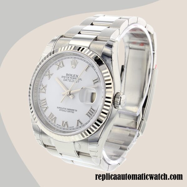 replica automatic Rolex Datejust Men's Rolex Calibre 2836/2813 116234WRO White Dial - Image 3