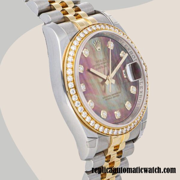 replica automatic Rolex Datejust Men's 116243BKMDJ Rolex Calibre 2836/2813 Two-tone - Image 3