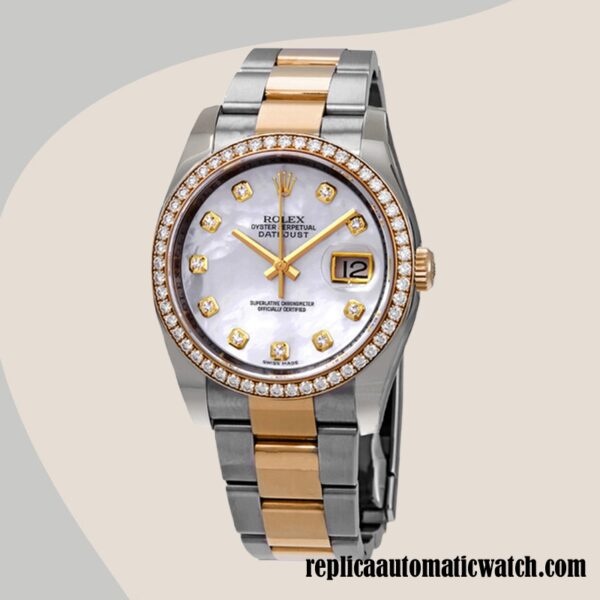 replica automatic Rolex Datejust Rolex Calibre 2836/2813 Men's 116243MDO 12mm Two-tone - Image 2