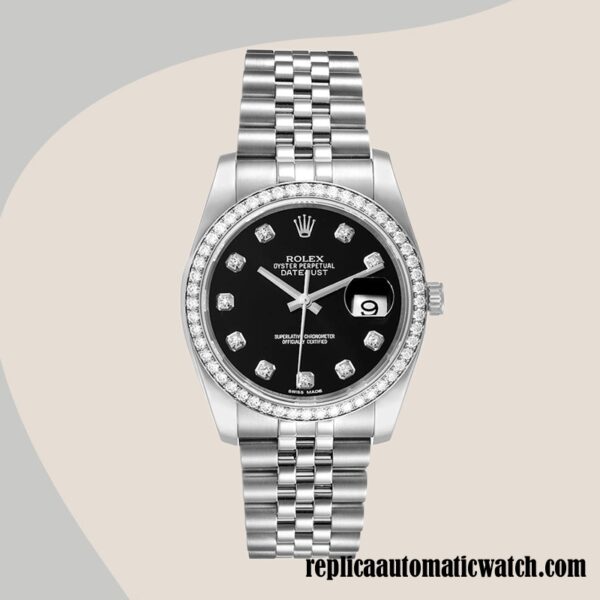replica automatic Rolex Datejust Men's Rolex Calibre 2836/2813 116244BKDJ  Silver-tone - Image 2