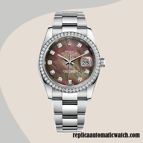 replica automatic Rolex Datejust Rolex Calibre 2836/2813 116244BKMDO Men's Mother of Pearl - Image 2