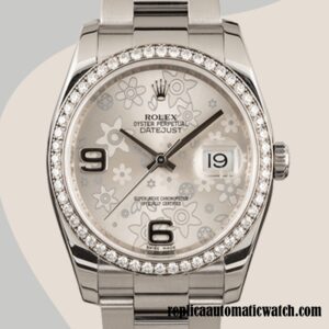 replica automatic Rolex Datejust Rolex Calibre 2836/2813 Men's 116244SFAO Silver Floral Dial