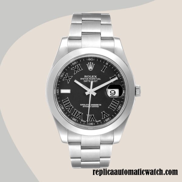 replica automatic Rolex Datejust Men's 116300BKRO Rolex Calibre 2836/2813 Automatic Silver-tone - Image 2