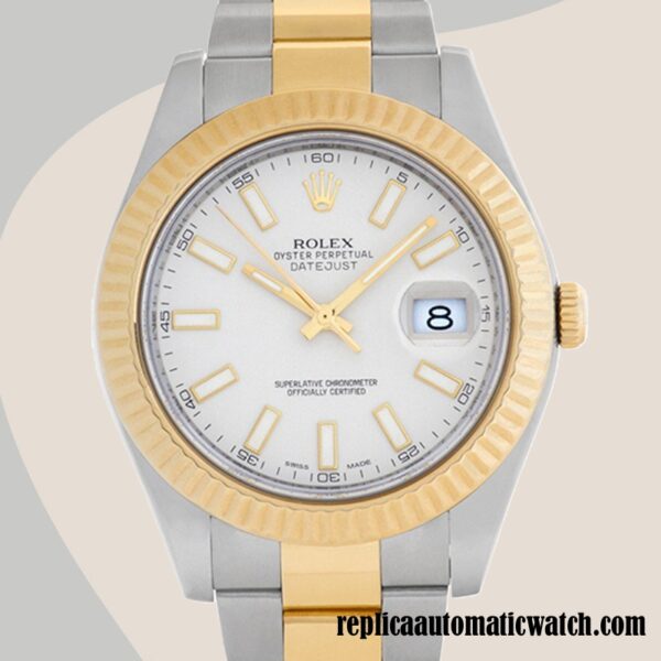 replica automatic Rolex Datejust Men's Rolex Calibre 2836/2813 116333-72213 White Dial
