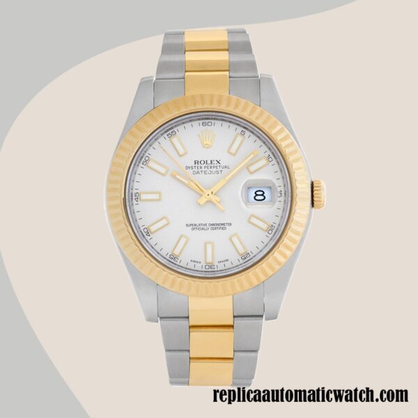 replica automatic Rolex Datejust Men's Rolex Calibre 2836/2813 116333-72213 White Dial - Image 2