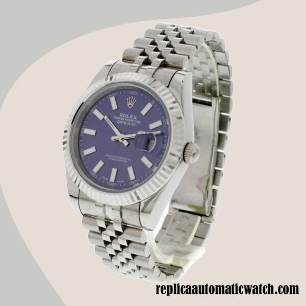 replica automatic Rolex Datejust 116334BLSJ Men's Rolex Calibre 2836/2813 Blue Dial Hands and Markers - Image 3