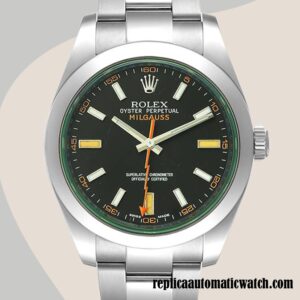 replica automatic Rolex Milgauss Rolex Calibre 2813 Men's m116400gv-0001 12mm Silver-tone