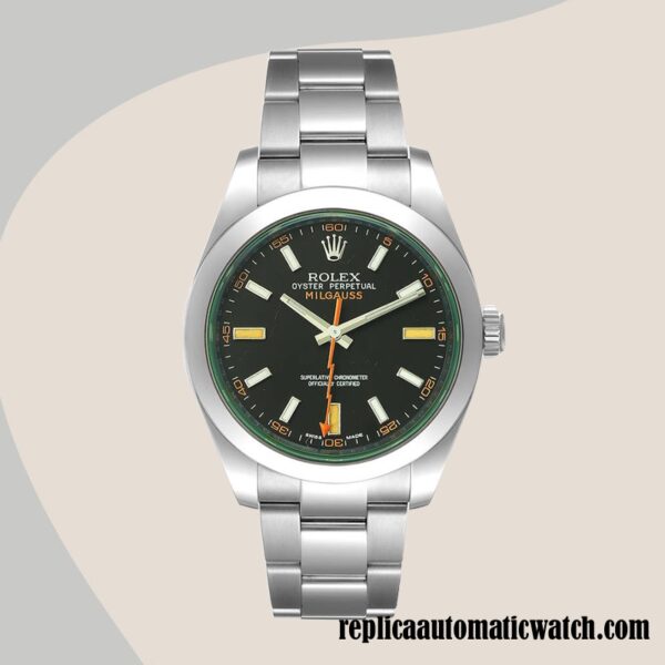 replica automatic Rolex Milgauss Rolex Calibre 2813 Men's m116400gv-0001 12mm Silver-tone - Image 2