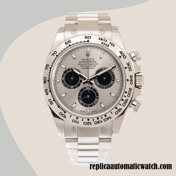 replica automatic Rolex Daytona Rolex Calibre 4130/7750/Mingzhu Engine m116509-0072 Men's Silver-tone Gray Dial - Image 2