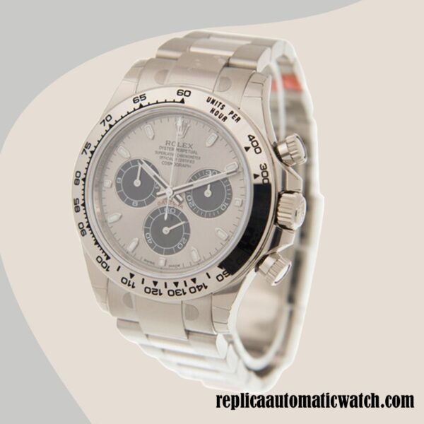 replica automatic Rolex Daytona Rolex Calibre 4130/7750/Mingzhu Engine m116509-0072 Men's Silver-tone Gray Dial - Image 3