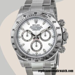 replica automatic Rolex Daytona 116520-WSO Rolex Calibre 7750/Mingzhu Engine Men's Silver-tone