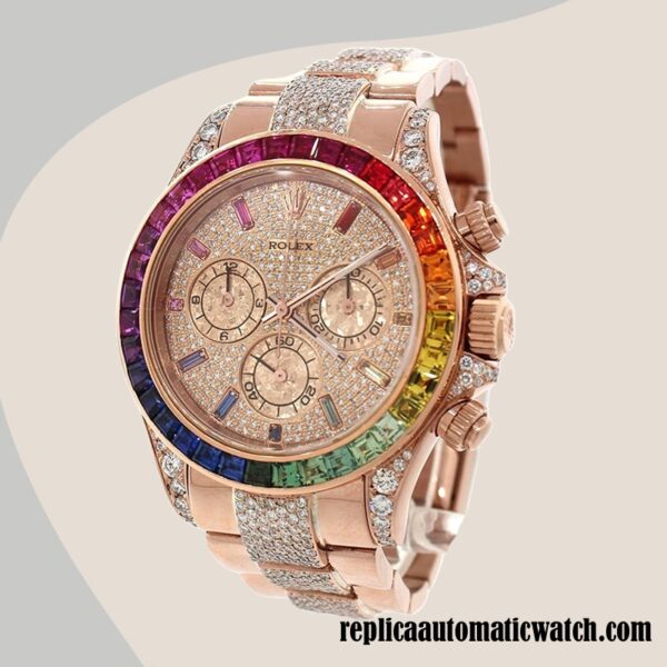 replica automatic Rolex Daytona 116595RBOW-0002 Men's Asian Movement Rose Gold-tone - Image 3