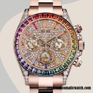 replica automatic Rolex Daytona Men's Mingzhu Engine 116595RBOW 15mm Diamond Paved Dial