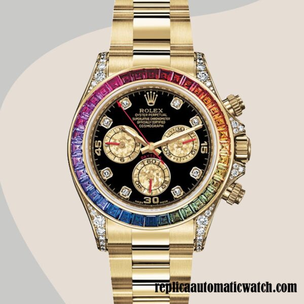 replica automatic Rolex Daytona Rolex Calibre 7750/Mingzhu Engine 116598RBOW Men's Black Dial - Image 2