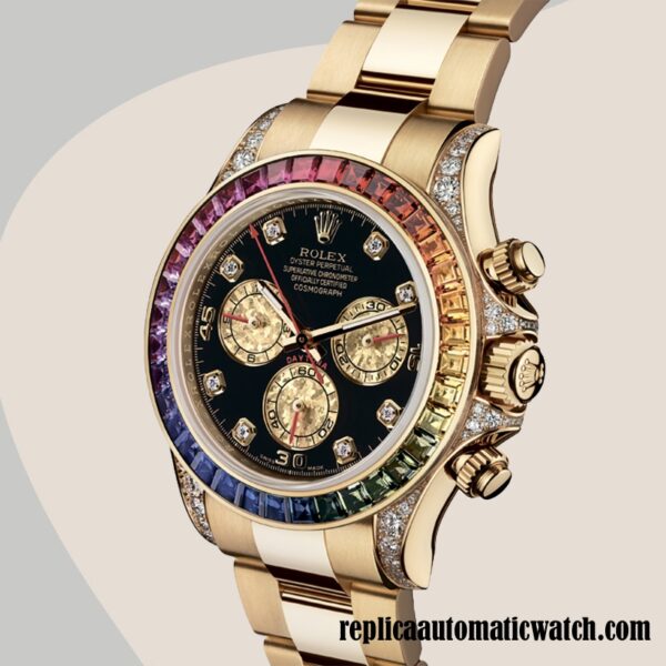 replica automatic Rolex Daytona Rolex Calibre 7750/Mingzhu Engine 116598RBOW Men's Black Dial - Image 3