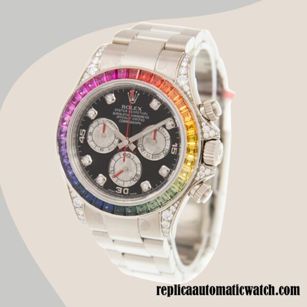 replica automatic Rolex Daytona 116599RBOW Men's Rolex Calibre 7750/Mingzhu Engine 15mm Black Dial - Image 3