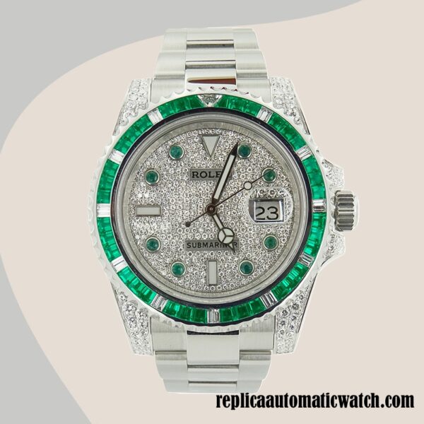 replica automatic Rolex Submariner 116659 Men's Rolex Calibre 2813 Automatic Diamond Paved Dial - Image 2