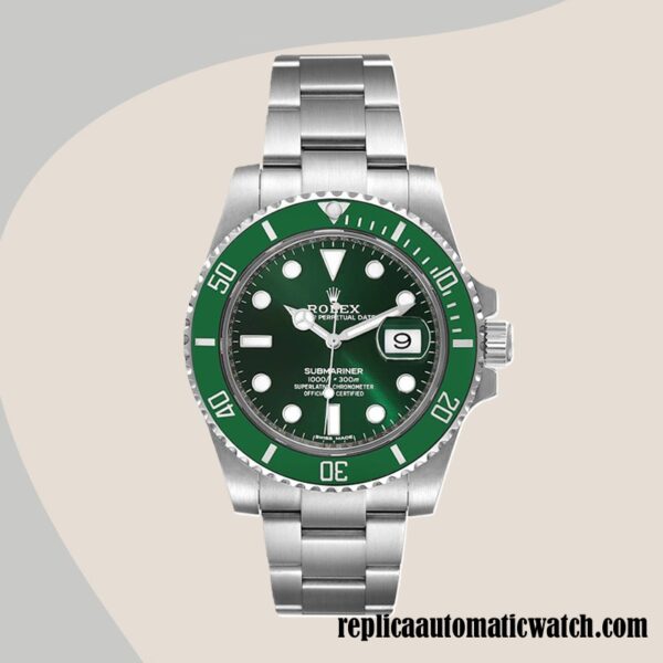 replica automatic Rolex Submariner 116610LV Rolex Calibre 2836/2813 Men's Hands and Markers Silver-tone - Image 2