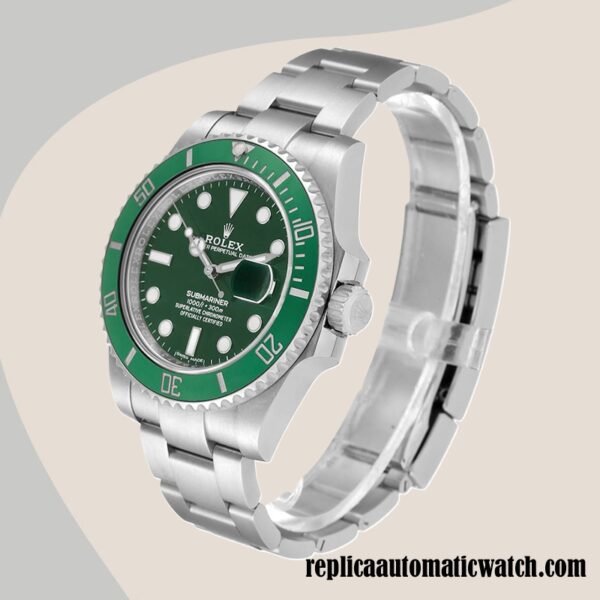 replica automatic Rolex Submariner 116610LV Rolex Calibre 2836/2813 Men's Hands and Markers Silver-tone - Image 3